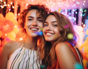 két mosolygós lány